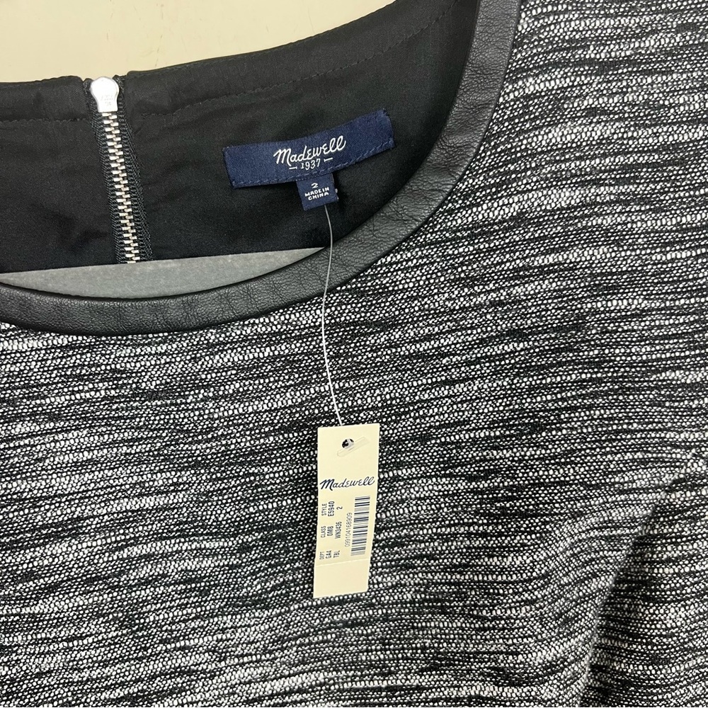 Madewell Tweed Mini Skater Dress A-Line Short Sleeves - Picture 6 of 10